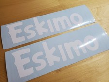 eskimo auger Decals Stickers ice fishing (2) 6" Gloss white fast USA