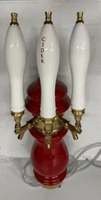 Ceramic Draft Beer Tower - Red - 3 Faucets - Air Cooled