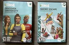 2 Sims 4-Discover University and Snowy Escape Expansion Pack-2 Packs