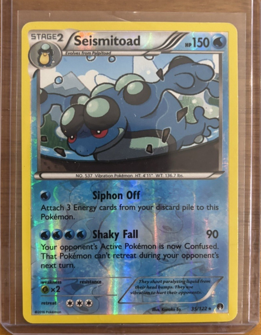 Pokemon Card Seismitoad Breakpoint Reverse Holo Rare 35/122 Near Mint
