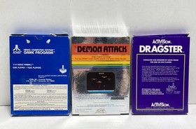 Atari 2600 Bundle: Demon Attack, Dragster & Video Pinball (CIB)