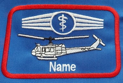 BELL UH-1 HUEY Bundeswehr Sanitätspersonal Nametag Patch Bestickt mit Wunschname