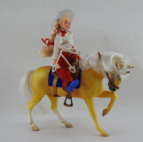 Breyer Dapple Horse With 7 Inch Cowgirl Rider Western Toy Set Vintage 1995