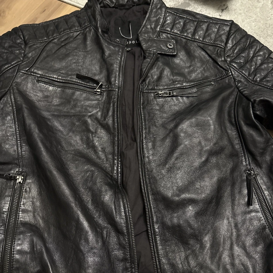 Lederjacke Jekopolo Gr XL Motorradjacke Vintagejacke Bikerjacke - Bild 3 von 4