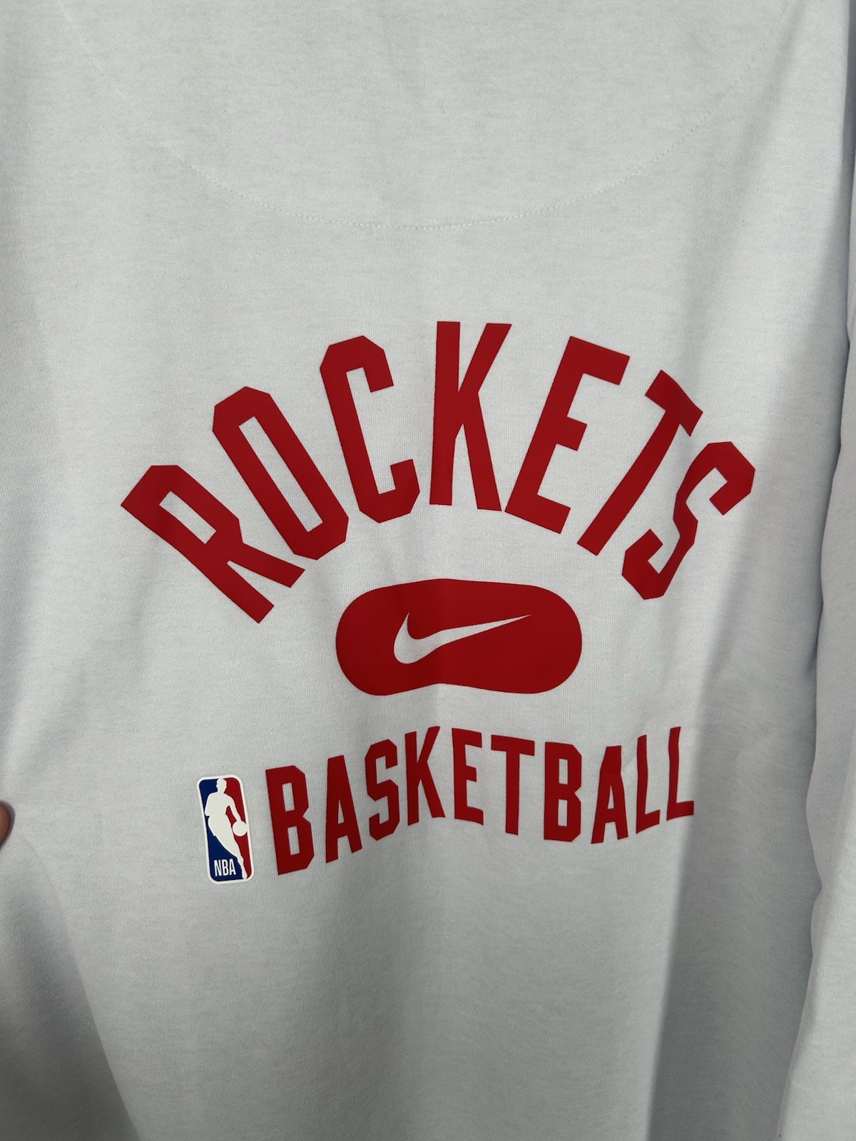 Houston Rockets Nike Dri Fit Crewneck Sweatshirt Engineered NBA White Mens XL thumbnail 6