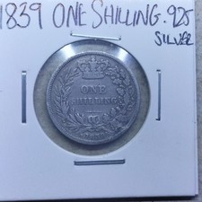 1839 - One Shilling - Queen Victoria - 0.925 Silver Coin