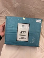 VERY RARE BNWT Wamsutta 400 Thread Count Queen Sateen Sheet Set in Teal