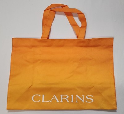 NEW Clarins Canvas Tote Bag Shopping Bag Beach Bag Gradient Orange
