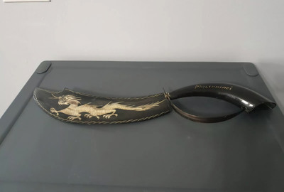 Decorative Dragon Dagger Persian Phillipines Carabao Water Buffalo Horn Sword 