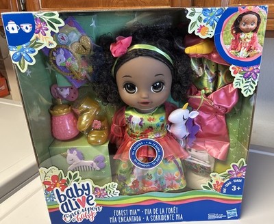 Hasbro BABY ALIVE Once Upon a BABY Forest Tales Forest Mia Black Hair Rare