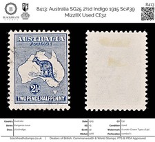 8413: Australia SG25 2½d Indigo 1915 Sc#39 Mi22IIX Used C£32
