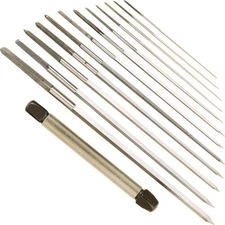 Broach Set of 12, Cutting with Pin Vise, Sizes 30/70 , Item No. 15.506