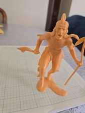 Louis Marx 1964 Plastic Native American Indian Toy With Spear Club Vintage
