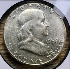 1956 Franklin Half Dollar - Actual Coin Shown - 90% Silver INV#13