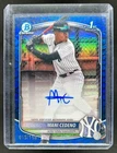 2025 Bowman Chrome Mani Cedeno Auto Reptilian Blue Refractor 1st Prospect #/150