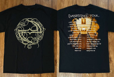 Vtg Evanescence Concert Tour Cotton Black Full Size Unisex Shirt BL825