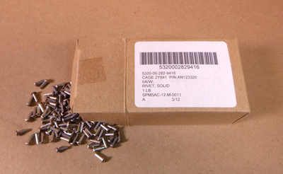 #ad #ad AN123320 USGI Inconel 600 Solid Rivet 5320 00 282 9416 1 Lb. Box $149.95