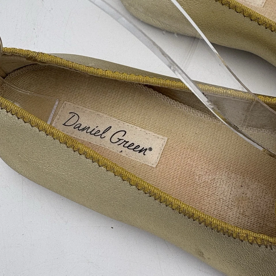 Daniel Verde Dorado Glamour Zapatos Mujer Talla 7.5M Informal Zapatilla Mocasín Pisos Casa Foto 4 de 4