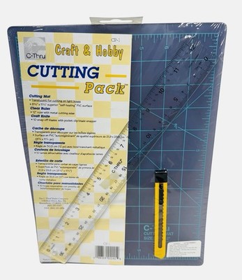 C-Thru Cutting Pack For Hobby And Craft Includes Mat, Ruler, Knife - New Sealed