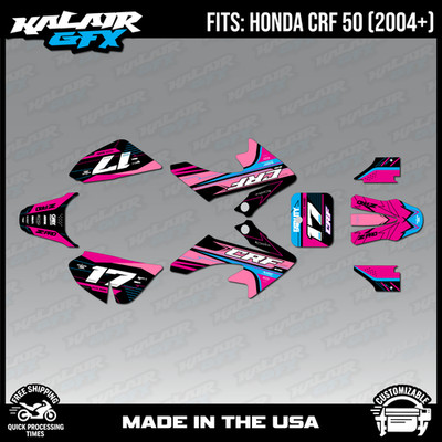 Graphics Kit for Honda CRF50 (2004-2012) or (2013+) Axis - Pink