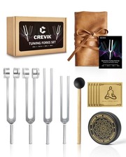 Tuning Forks for Healing Set - 128Hz, 136.1Hz, 256Hz, 384Hz Weighted  Unweig...