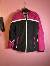 LANDS' END Girls XL Waterproof 3-in-1 Squall Parka Pink Black Ski Snow W/Hood