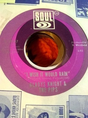 Gladys Knight & The Pips, I Wish It Would Rain ~ 1968 Soul 45 +sleeve