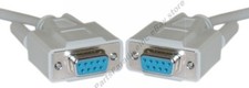Lot50pack 25ft DB9pin Female F Null Modem Cross/Nul wired,Serial RS232cable/Cord