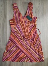 Wild Fable NWT Multicolor V Neck Sleeveless Tank Dress With Tie Small