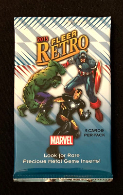 2015 Fleer Marvel Retro SEALED PACK w/ 5 New Cards Upper Deck Possible PMG Auto