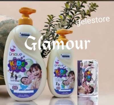3pcsUnique kids & teens moisturizing & glowing body lotion, shower gel & soap