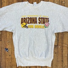 Vintage 97 Champion Arizona State Sun Devils Large Reverse Weave Gray Sweatshirt