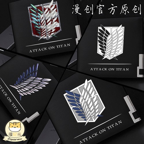 Harajuku Moda Attack on Titan Billfolding Billetera Bolsa Cuaderno Regalos Anime #3 - Imagen 3 de 3