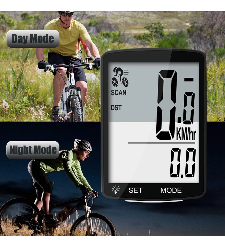 Nellvita Wireless Bike Computer 20 Multi Functions Real Waterproof Bicycle Sp