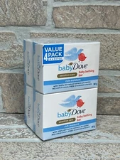 Baby Dove Baby Bathing Bar Rich Moisture Bathing Soap 90 Gram Brand New 4 Pack