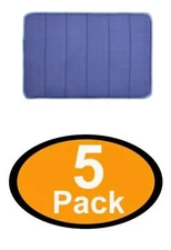 5 Pack Of 16”x23” Non-slip Blue/Purple Anti-Skid Mat Bathroom Stripe Memory Foam