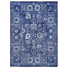 9'x12'3" Yale Blue Tebraz with Leaf Motifs Hand Knotted Wool and Silk Rug R91213