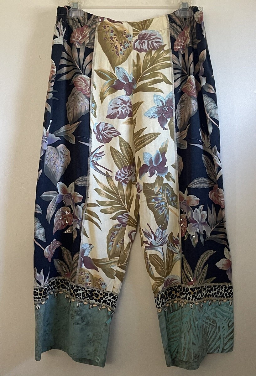 Vintage Faith By Celia Forrester Art To Wear Rayon Pants Women