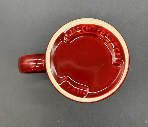 WAECHTERSBACH Spain Solid Maroon Red Ceramic MUGS 12oz Set of 2 - Picture 9 of 20