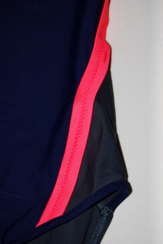 NWT Aqua Sphere Women's Cindy Navy Blue with Coral 1-pc Tank Swimsuit sz 10 14 - Picture 7 of 15