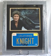 David Hasselhoff William Daniels Signed Knight Rider license Plate Beckett