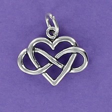 Infinity with Heart Charm Sterling Silver for Bracelet No Limit Love Friendship