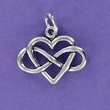 Infinity with Heart Charm Sterling Silver for Bracelet No Limit Love Friendship 