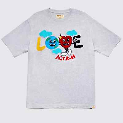 AGTAWH Mens Love Good Things Tee Heather Pearl Gray Medium