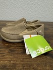CROCS Santa Cruz II Kids Size C11 Tan Khaki Canvas Pre School Slip On Loafer NEW