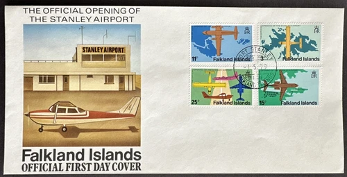 Falkland Islands 1979 FDC Opening of Stanley Airport Cachet Sc# 287-290