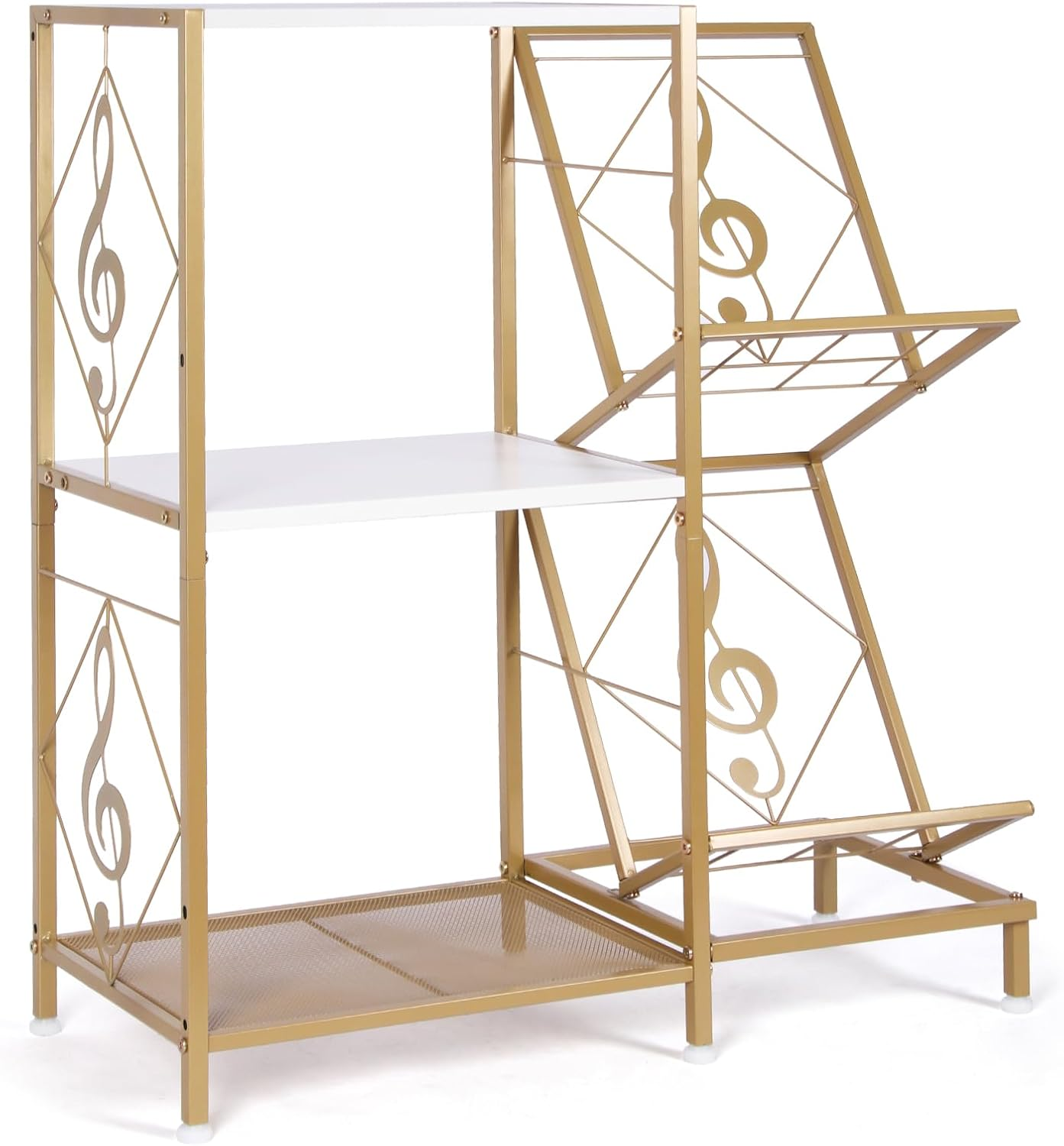 2-Tier Vinyl Record Player Stand with Turntable Storage-image