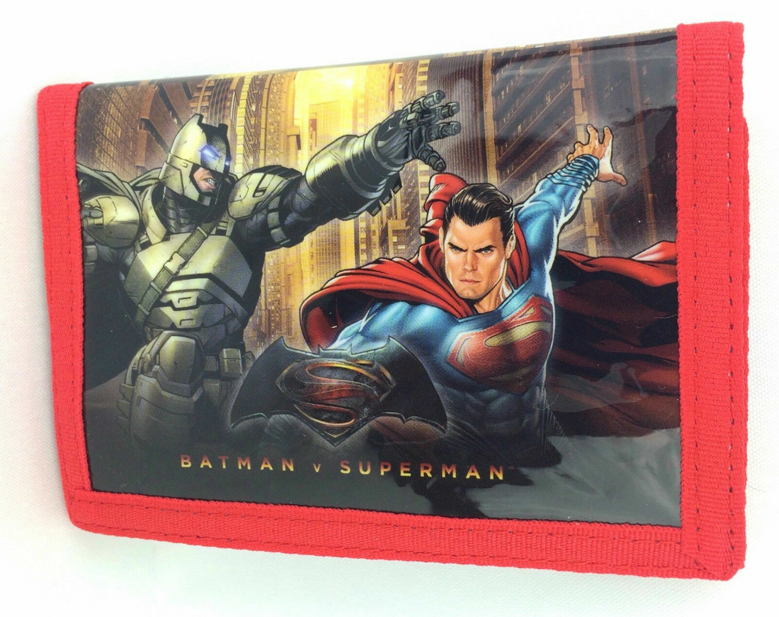 Portafoglio Dc Comics Batman Vs Superman Ragazzi Bambini Tri-Fold Portamonete Nuovo