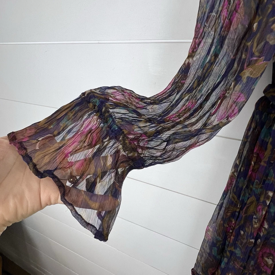 NUEVO Vestido Sundance LITZY BLOOM Medianoche Floral Mujeres XXL Niveles Gasa Boho Foto 4 de 4