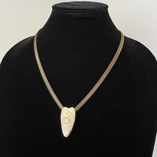 Baer SF Necklace Heart Textured Handcrafted Mixed Metals Modernist 20”+4” - Picture 6 of 12